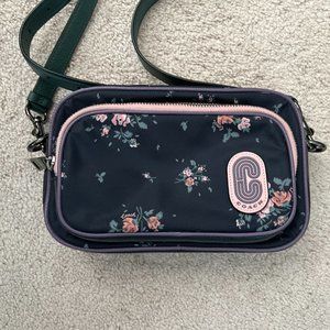 Coach Floral Print Nylon Court Crossbody